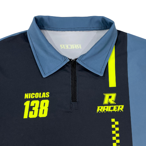 Camiseta Gola Polo 08B laranja fluor e cinza