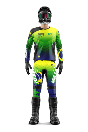 Conjunto Classic 44B Laranja e Azul