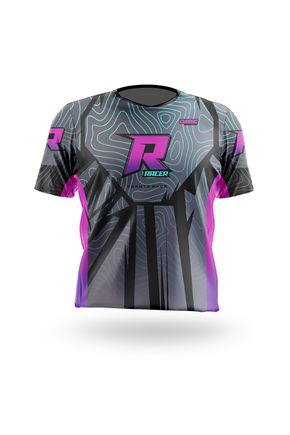 14 camiseta curta racer 43d azul e amarelo fluor