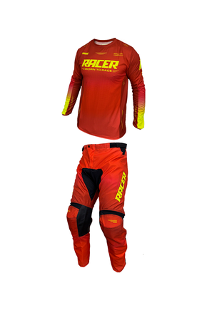 02 conjunto racer express classic 09a vermelho e amarelo fluor 2026