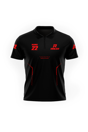 Camiseta Gola Polo 04B vermelho e preto